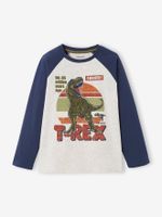 Oeko-Tex® grafisch jongens-T-shirt met raglanmouwen blauw - thumbnail