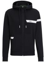 BOSS Hoodie met logostreep - Zwart