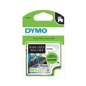 DYMO D1 -Durable Labels - Black on White - 12mm x 5.5m