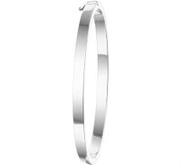 Armband Bangle Vlakke Buis-scharnier zilver 4 x 56 mm