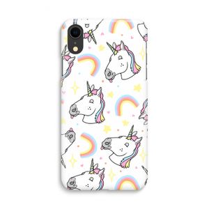 Rainbow Unicorn: iPhone XR Volledig Geprint Hoesje