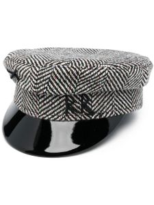 Ruslan Baginskiy casquette gavroche à motif de chevrons - Noir