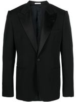 Alexander McQueen blazer à revers en soie - Noir