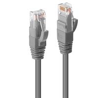 LINDY 45400 RJ45 netwerkkabel, patchkabel CAT 6 U/UTP 30,00 cm, grijs met vergrendelingsbeveiliging 1 stuk