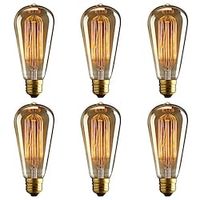 6pcs 40w edison vintage gloeilamp dimbare e26 e27 st64 kandelaar filament amber warm wit voor verlichtingsarmatuur 220v 110v Lightinthebox