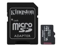 Kingston Industriële microSD - 64GB microSDXC Industrial C10 A1 pSLC kaart + SD-adapter - SDCIT2 / 64GB