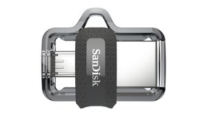 SanDisk Ultra Dual m3.0 USB flash drive 256 GB USB Type-A / Micro-USB 3.2 Gen 1 (3.1 Gen 1) Zwart, Zilver, Transparant