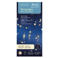 Lumineo draadverlichting zilverdraad 40 warm witte lampjes -195 cm   - - thumbnail