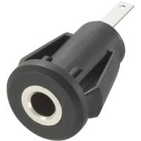 TRU COMPONENTS 718672 Jackplug 3.5 mm Bus, inbouw verticaal Aantal polen: 2 Mono Zwart 1 stuk(s) - thumbnail