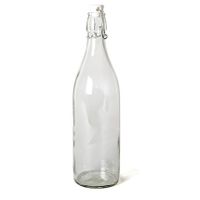 6x Beugelfles/weckfles van transparant glas met beugeldop 1 liter   - - thumbnail