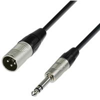 Adam Hall K4BMV0300 XLR Verbindingskabel [1x XLR-stekker 3-polig - 1x Jackplug male 6,3 mm (stereo)] 3 m Zwart - thumbnail