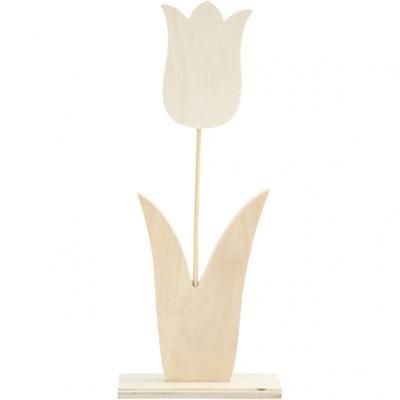 Creotime tulp hout 31 x 13 cm blank per stuk