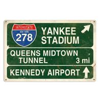 Yankee Stadium New York Highway Zwaar Metalen Bord - thumbnail