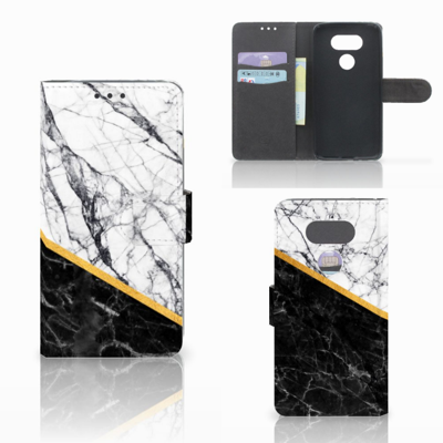 LG G5 Bookcase Marmer Wit Zwart - Origineel Cadeau Man LG G5 Bookcase Marmer Wit Zwart - Origineel Cadeau Man