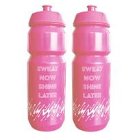 Waterfles / drinkfles / sportfles - 2x - roze - 750 ml - kunststof - thumbnail