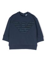 Emporio Armani Kids sweat en coton à patch logo - Bleu - thumbnail