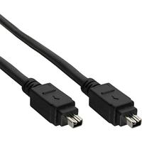 InLine 34443 FireWire kabel, IEEE1394, 4-polige stekker/stekker, zwart, 3 m