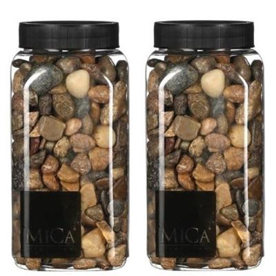 2x Decoratie/hobby stenen bruin 650 ml