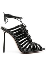 Le Silla Cage 120mm patent-leather sandals - Noir - thumbnail