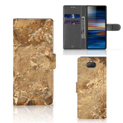 Sony Xperia 10 Bookcase Marmer Creme Sony Xperia 10 Bookcase Marmer Creme