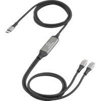 Renkforce USB-C Y-kabel USB 2.0 USB-C stekker 1.50 m Zwart RF-6721084