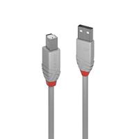LINDY 36683 USB 2.0 Type A naar B Kabel - Anthra Line Grijs, 2m
