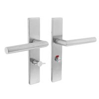 Intersteel Deurkruk Hoek 90° op rechthoekig schild toilet-/badkamersluiting 63 mm links rvs geborste