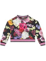 Dolce & Gabbana Kids sweat en coton à fleurs - Noir - thumbnail