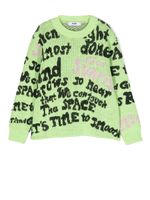 MSGM Kids pull à imprimé graphique - Vert - thumbnail