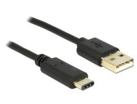 DeLOCK 2m, USB2.0-A/USB2.0-C USB-kabel USB A USB C Zwart