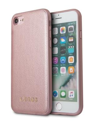 Guess Iridescent - backcover hoes - iPhone 6(s) / 7 / 8 - roze/goud + Lunso beschermfolie Guess Iridescent - backcover hoes - iPhone 6(s) / 7 / 8 - roze/goud + Lunso beschermfolie