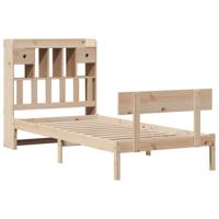 vidaXL Bed met boekenkast zonder matras massief grenenhout 90x200 cm, bed, slaapkamermeubel, bed met opbergruimte, eenpersoonsbed, houten bed