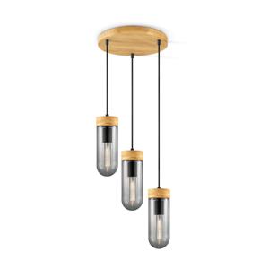 Home sweet home hanglamp Capri 3L rond klein - hout/glas