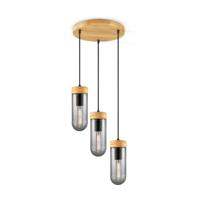 Home sweet home hanglamp Capri 3L rond klein - hout/glas