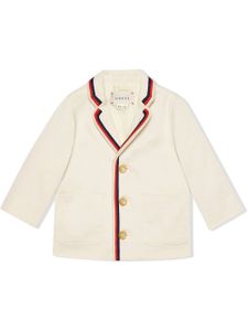 Gucci Kids blazer à liserés contrastants - Blanc