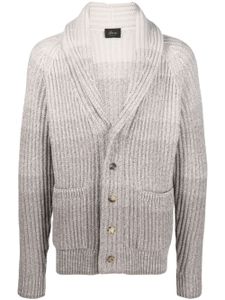 Brioni cardigan en maille épaisse à effet dégradé - Gris