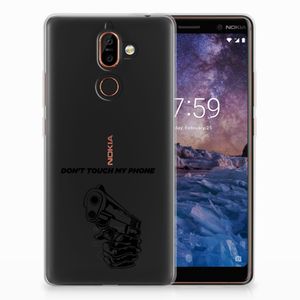 Nokia 7 Plus Silicone-hoesje Gun Don't Touch My Phone