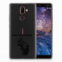 Nokia 7 Plus Silicone-hoesje Gun Don't Touch My Phone - thumbnail