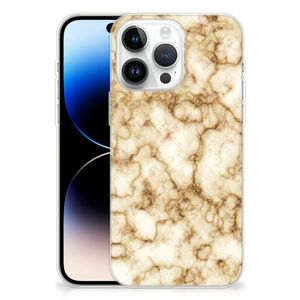 iPhone 14 Pro Max TPU Siliconen Hoesje Marmer Goud