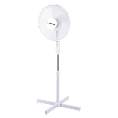 Dunlop Statiefventilator - Ø 40 Cm - 3 Snelheden - Kantelbaar - Zwenkfunctie - Wit