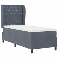 vidaXL Boxspringbed met matras fluweel donkergrijs 80x200 cm
