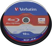 Verbatim BD-R enkellaags - Blu-Ray-schijf 25 GB, 2x brandsnelheid, krasbescherming, 10 Pack Spindle