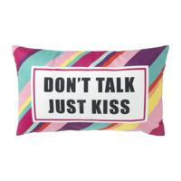 Kussen don&apos;t talk - multikleur - 30x50 cm - thumbnail