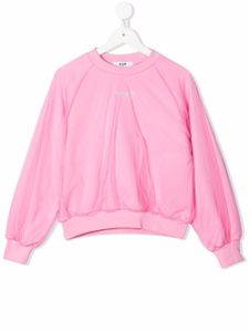 MSGM Kids sweat à superposition en tulle - Rose