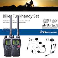 Midland G9 Pro Bikerset, C923.S1, 2 x radioapparatuur met headsets voor motorhelmen, waterdichte walkietalkies met noodknop, zeer hoog zendvermogen