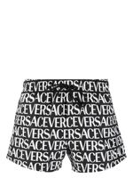 Versace short de bain à logo imprimé - Noir