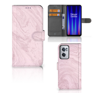 OnePlus Nord CE 2 Bookcase Marble Pink - Origineel Cadeau Vriendin