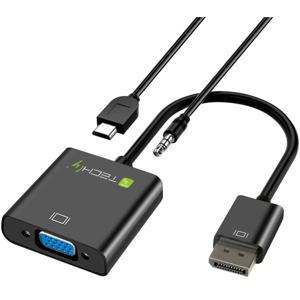 Techly HDMI - VGA+3.5mm+Micro USB B M/F HDMI VGA+3.5mm+Micro USB Zwart kabeladapter/verloopstukje