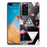 Huawei P40 TPU Hoesje Flamingo Triangle