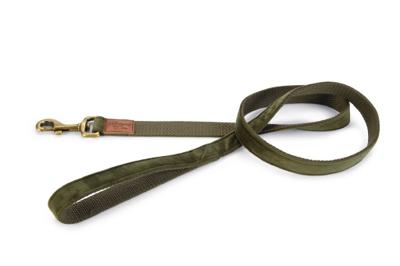 Designed by Lotte Velura - Hondenriem - Fluweel - Groen - 120cmx25mm